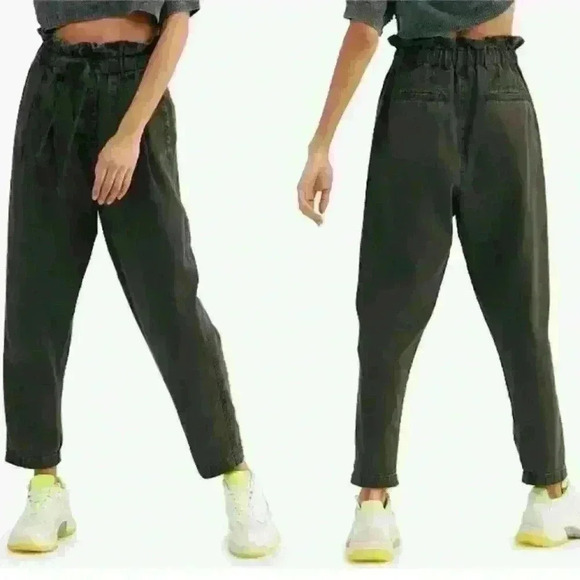 Free People Margate Pleated Paper Bag Trousers Size XS - Picture 2 of 6